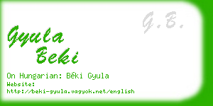 gyula beki business card